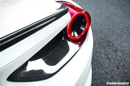 2015-2020 Ferrari 488 GTB & Spider OE Style Dry Carbon Fiber Rear Light Satellite Covers - Carbonado