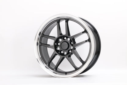 E041 Black Machined Lip 17x8 ET40 5x114.3 – (Square Set of 4)