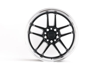 E041 Black Machined Lip 17x8 ET40 5x114.3 – (Square Set of 4)