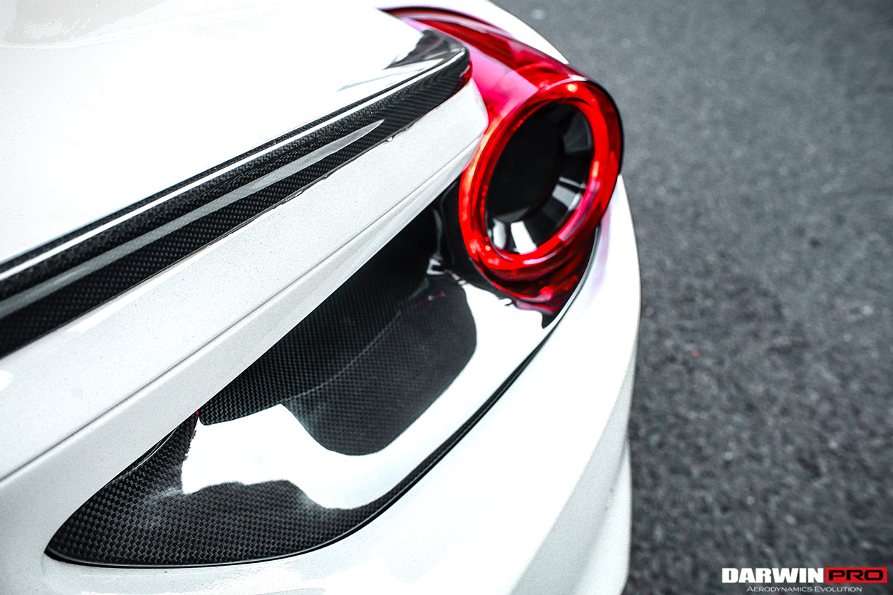 2015-2020 Ferrari 488 GTB/Spyder Dry Carbon Fiber Rear Light Satellite Covers - DarwinPRO Aerodynamics