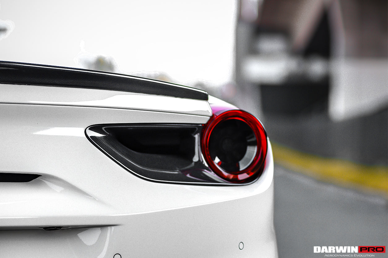 2015-2020 Ferrari 488 GTB/Spyder Dry Carbon Fiber Rear Light Satellite Covers - DarwinPRO Aerodynamics