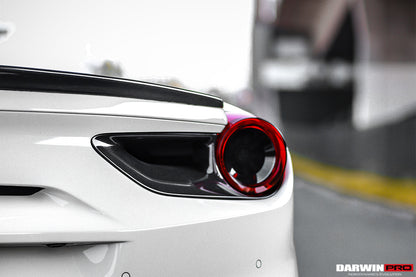 2015-2020 Ferrari 488 GTB/Spyder Dry Carbon Fiber Rear Light Satellite Covers - DarwinPRO Aerodynamics