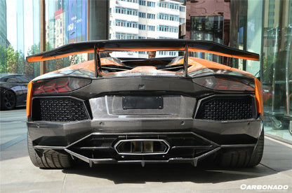 2011-2016 Lamborghini Aventador LP700 LP740 Coupe/Roadster DC Style Carbon Fiber Rear Diffuser - Carbonado
