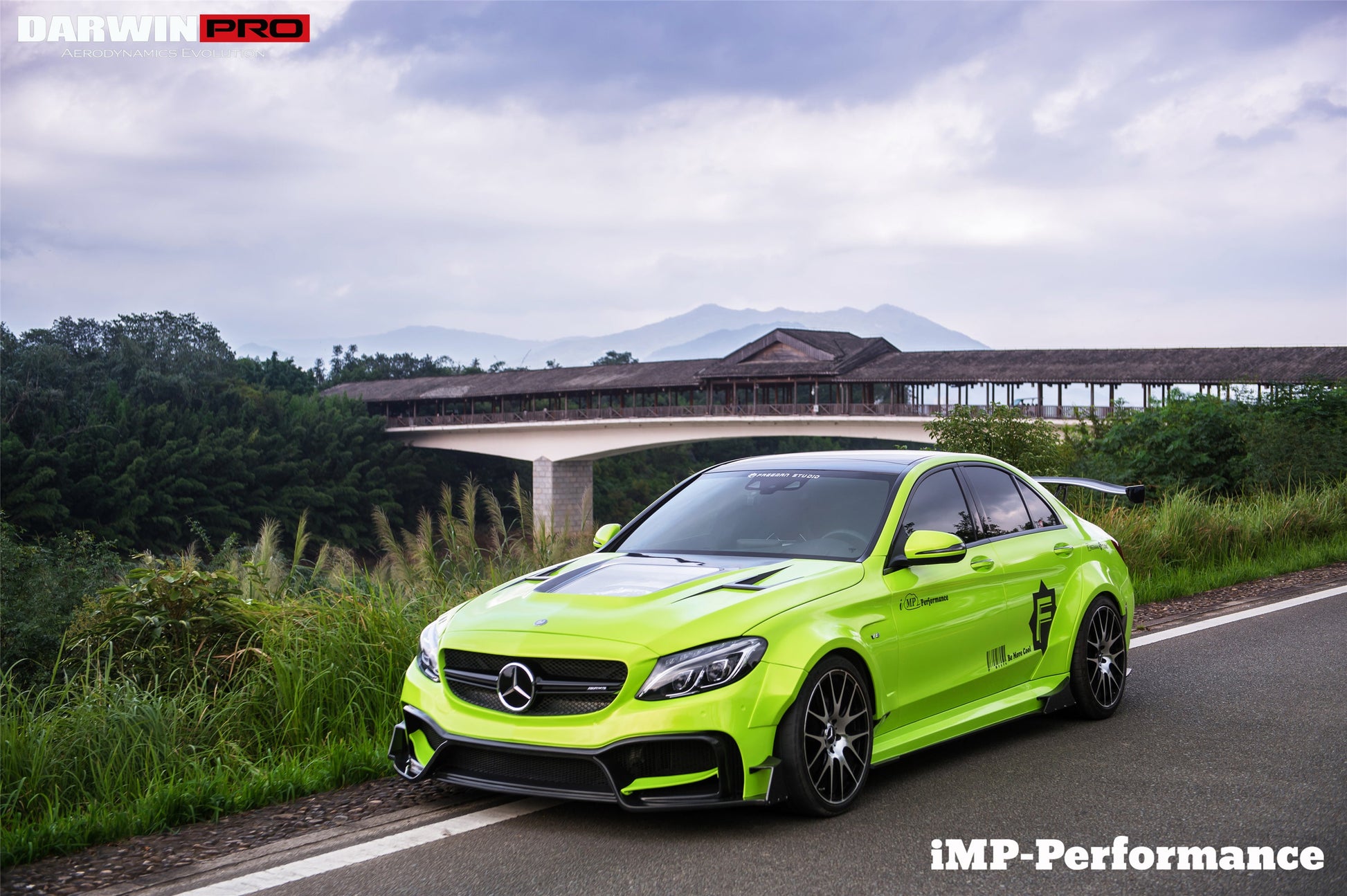 2015-2021 Mercedes Benz W205 C63/S AMG Sedan IMP Performance Partial Carbon Fiber front bumper - DarwinPRO Aerodynamics