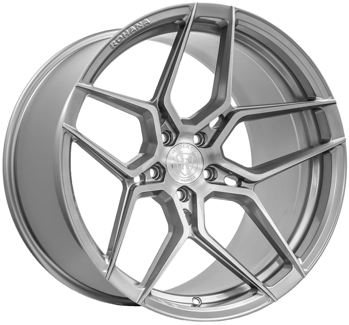 Rohana RFX11 20x11 ET50 / 20x12 ET22 Brushed Titanium 5x114 – (Staggered Set of 4)