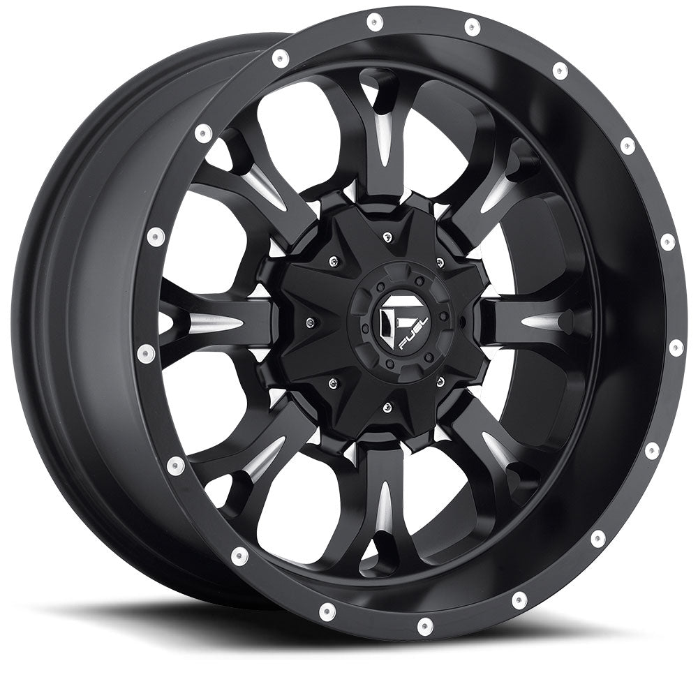 18" Fuel D517 Krank Matte Black Milled 6x135 ( Set of 4 )