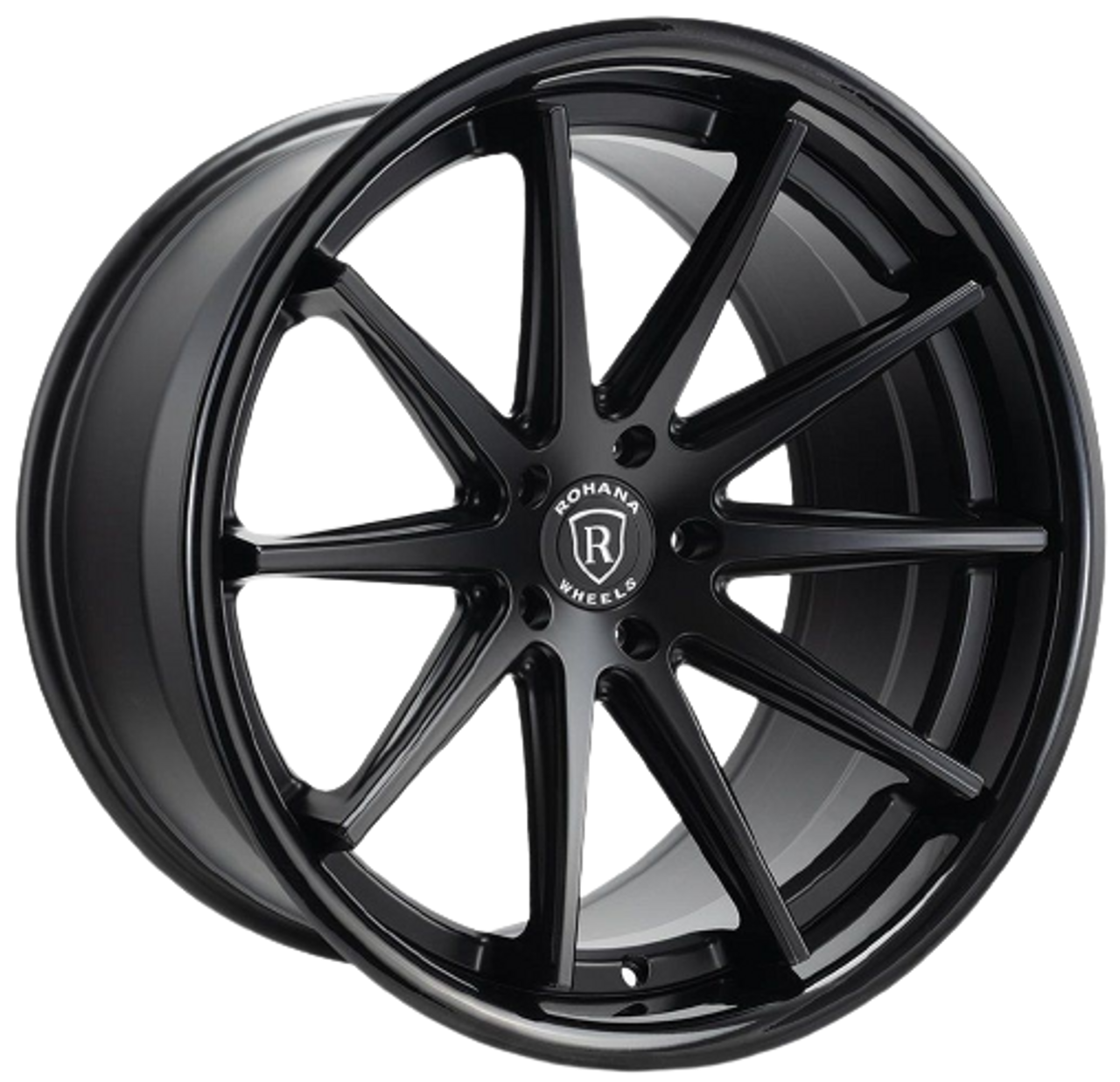 Rohana RFC10 20x9 ET35 Matte Black/Gloss Black Lip 5x112 – (Square Set of 4)