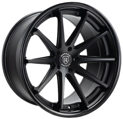 Rohana RFC10 20x9 ET35 Matte Black/Gloss Black Lip 5x112 – (Square Set of 4)