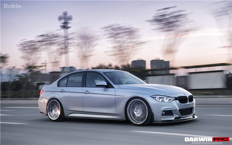 2011-2019 BMW 3 Series F30/F35 M-Tech GV Style Carbon Fiber Front Lip W/Caps - DarwinPRO Aerodynamics