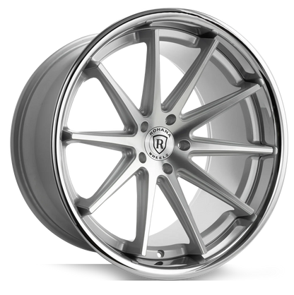 22" Rohana RFC10 Machine Silver w/ Chrome Lip 5x108 ( Square Setup ) ( Set of 4 )