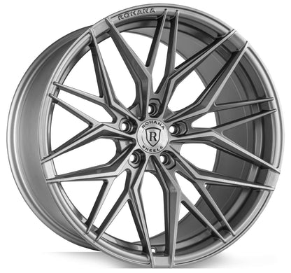20" Rohana RFX17 Brushed Titanium 5x115 ( Staggered Setup ) ( Set of 4 )