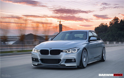 2011-2019 BMW 3 Series F30/F35 M-Tech GV Style Carbon Fiber Front Lip W/Caps - DarwinPRO Aerodynamics