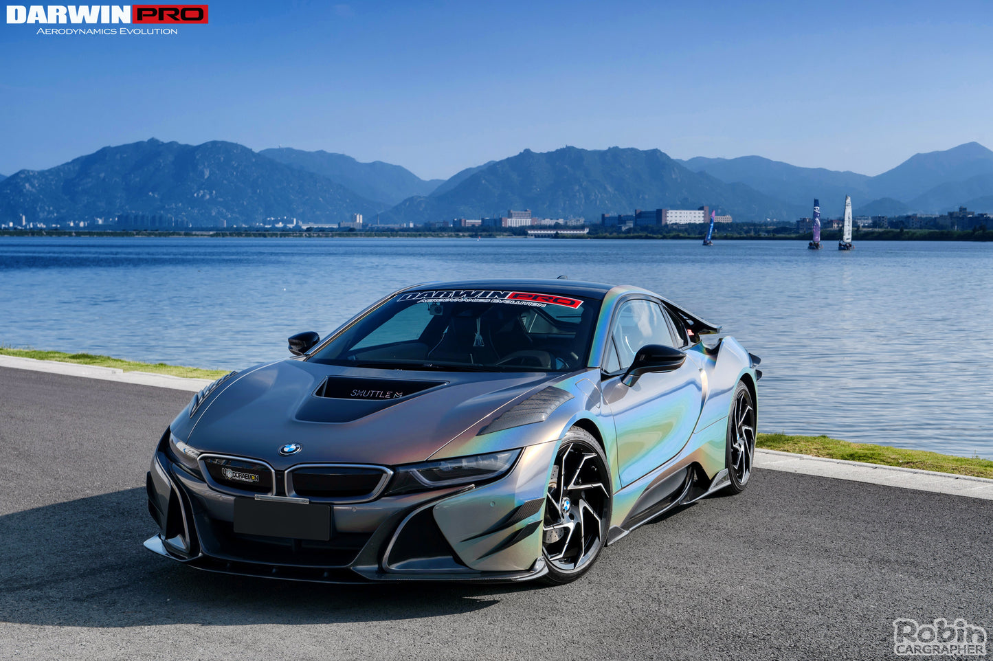 2014-2018 BMW i8 BZK Carbon Fiber Front Fender Vents - DarwinPRO Aerodynamics