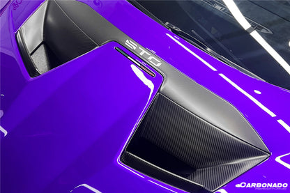 2021-UP Lamborghini Huracan STO Dry Carbon Fiber Hood Vents - Carbonado