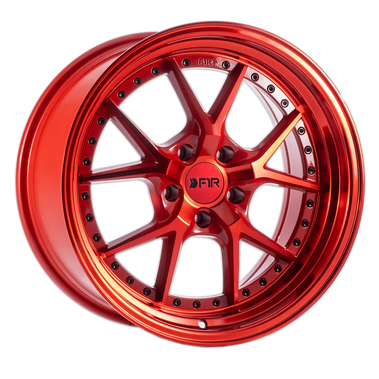 18" F1R F105 Candy Red 5x114.3 ( Staggered Setup )