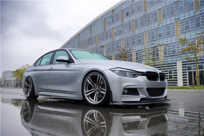 2011-2019 BMW 3 Series F30/F35 M-Tech GV Style Carbon Fiber Front Lip W/Caps - DarwinPRO Aerodynamics