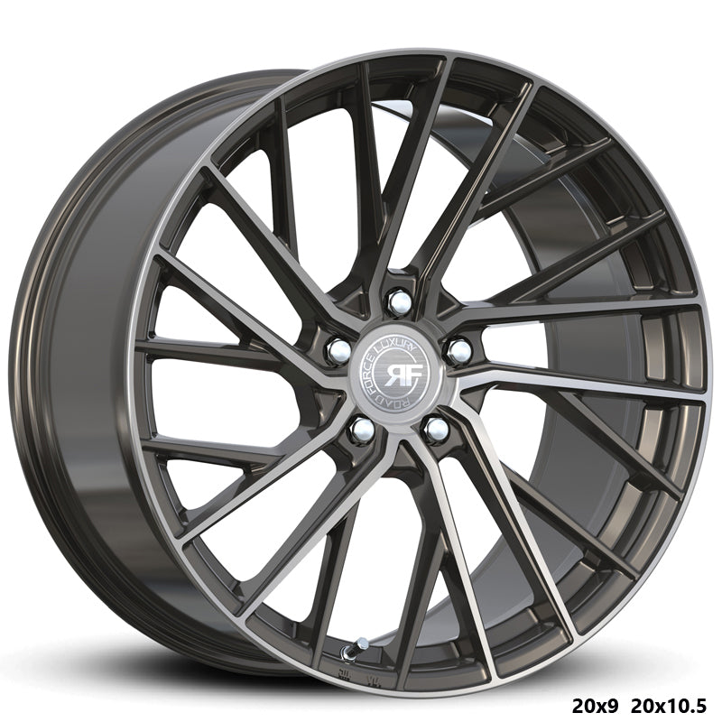 20" Road Force RFF2 Gunmetal Machine Face Tinted Clear 5x127 (Set of 4)