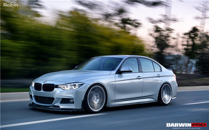 2011-2019 BMW 3 Series F30/F35 M-Tech GV Style Carbon Fiber Front Lip W/Caps - DarwinPRO Aerodynamics