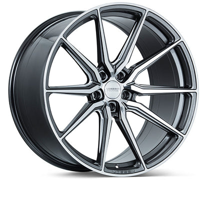 19" Vossen HF3 Gloss Graphite Polished 5x112 ( Square Setup ) ( Set of 4 )