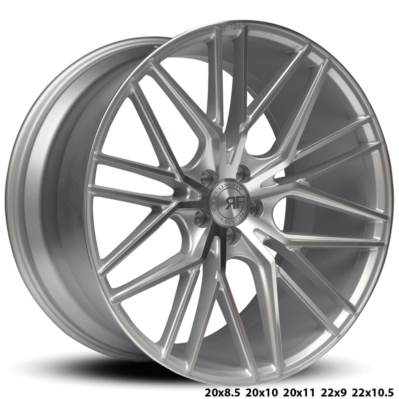 22" Road Force RF13 Silver Machine Face 5x108 ( Staggered Setup ) ( Set of 4 )
