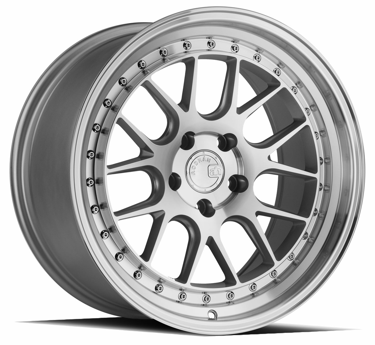 Aodhan DS06 Silver w/Machined Face - 18x8.5 +35 / 18x9.5 +15 5x114.3 (Staggered Set of 4)
