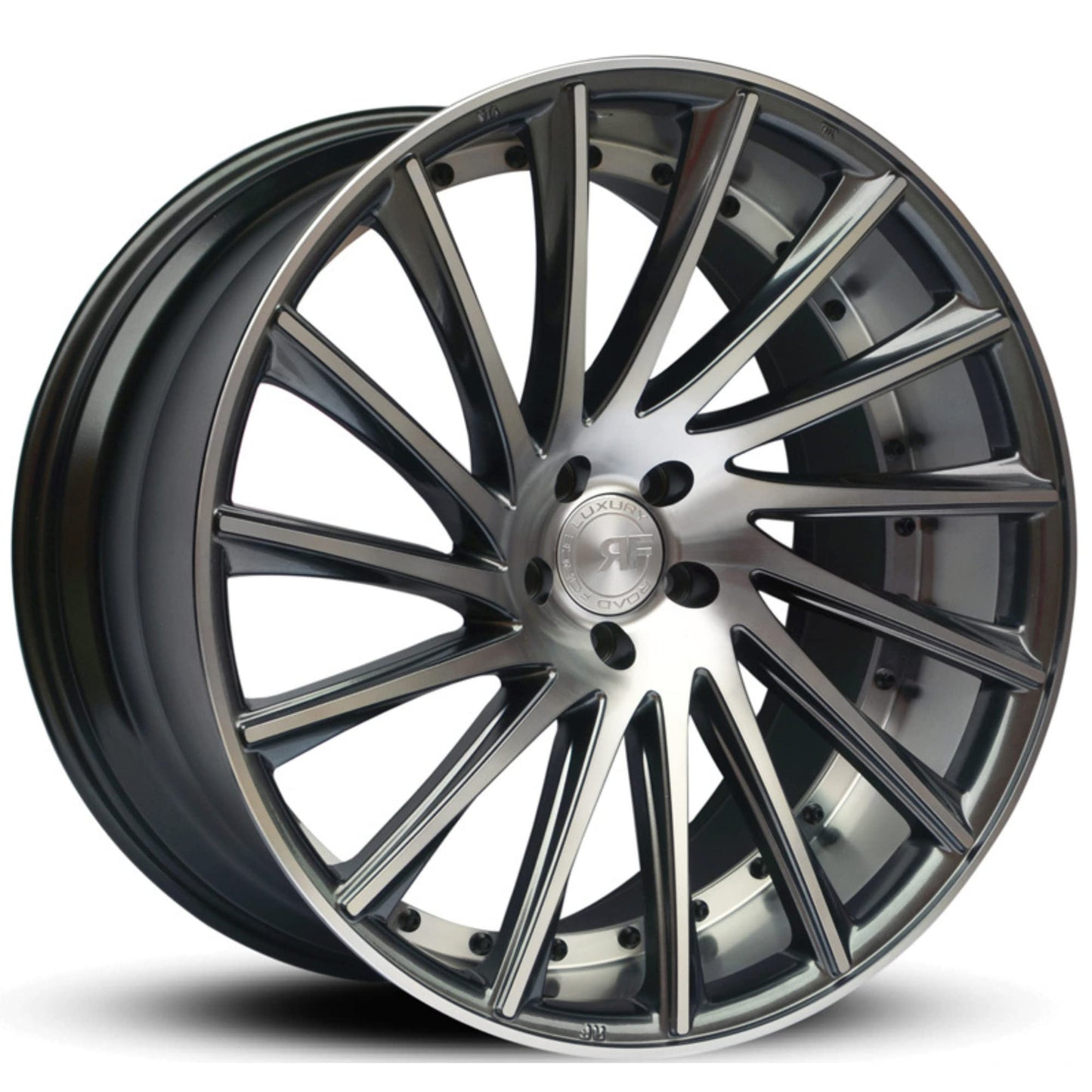 22" Road Force RF16 Gunmetal Machine Face W Ddt 5x112 (Set of 4)