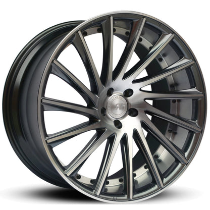22" Road Force RF16 Gunmetal Machine Face W Ddt 5x112 (Set of 4)