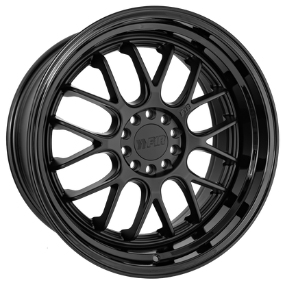 F1R F21 19x9.5 ET22 Satin Black/Gloss Black Lip 5x100/114.3 – ( Square Set of 4 )