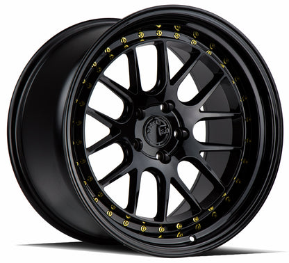 Aodhan DS06 Gloss Black W /Gold Rivets - 19x9.5 +22 5x114.3 (Square Set of 4)