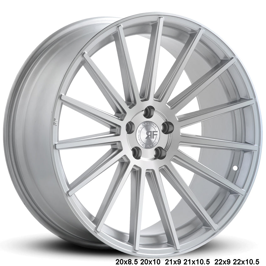 22" Road Force RF15 Silver Machine Face 5x112 ( Staggered Setup ) ( Set of 4 )
