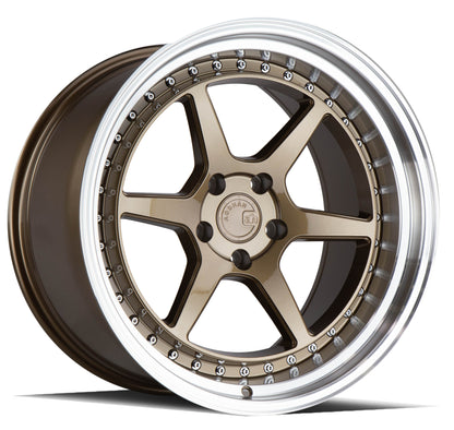 Aodhan DS09 Bronze w/Machined Lip - 19x9.5 +22 5x114.3 (Square Set of 4)