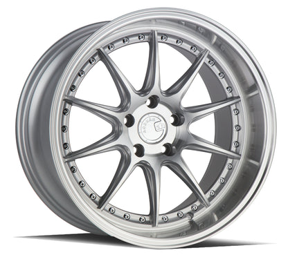 Aodhan DS07 Silver w/Machined Face - 19x8.5 +35 / 19x9.5 +22 5x114.3 (Staggered Set of 4)