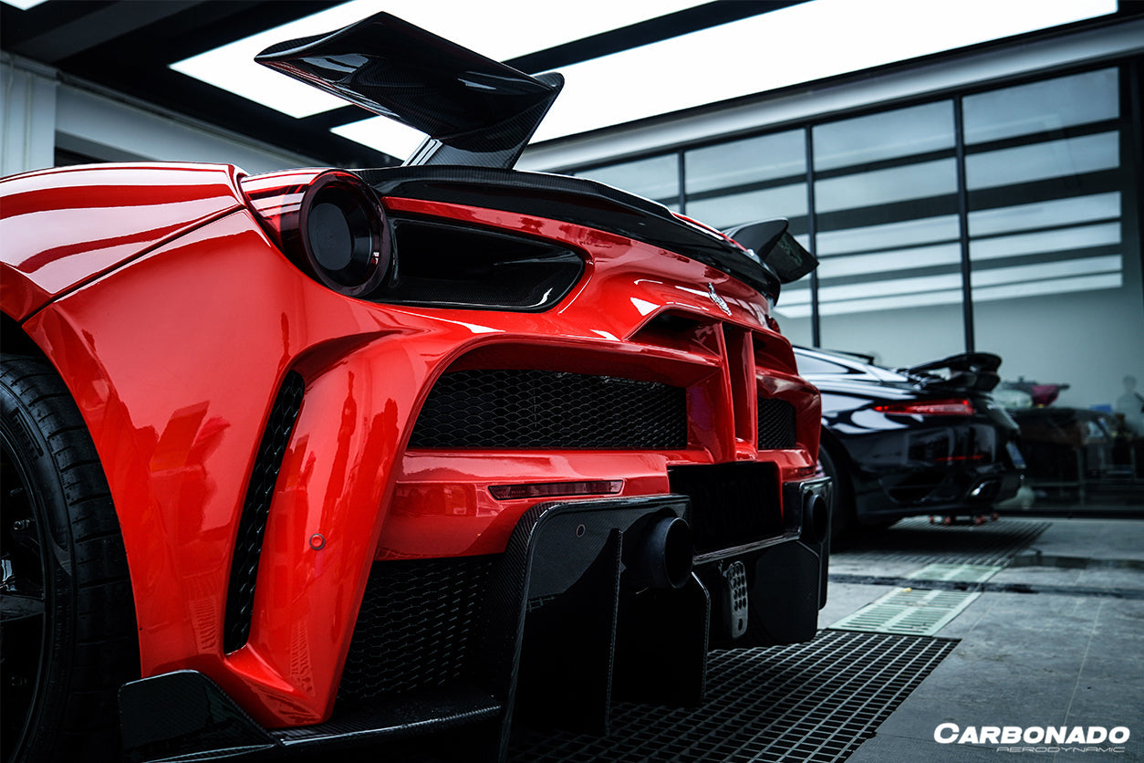 2015-2020 Ferrari 488 GTB/Spyder MSY Style Rear Bumper - Carbonado