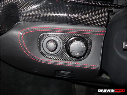 2010-2015 Ferrari 458 Coupe/Spyder/Speciale Dry Carbon Fiber Light Switch Cover - DarwinPRO Aerodynamics