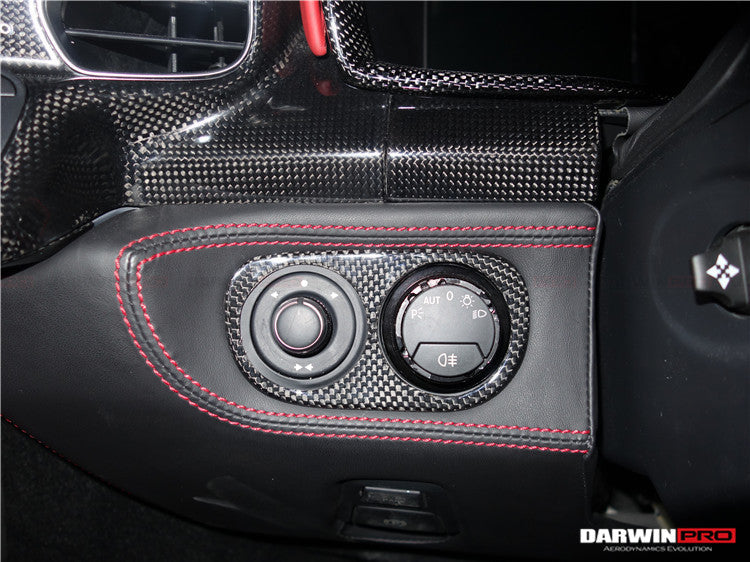2010-2015 Ferrari 458 Coupe/Spyder/Speciale Dry Carbon Fiber Light Switch Cover - DarwinPRO Aerodynamics