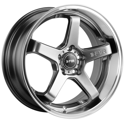 F1R FC5 18x9.5 ET38 Hyper Black/Polish Lip 5x114 – ( Square Set of 4 )
