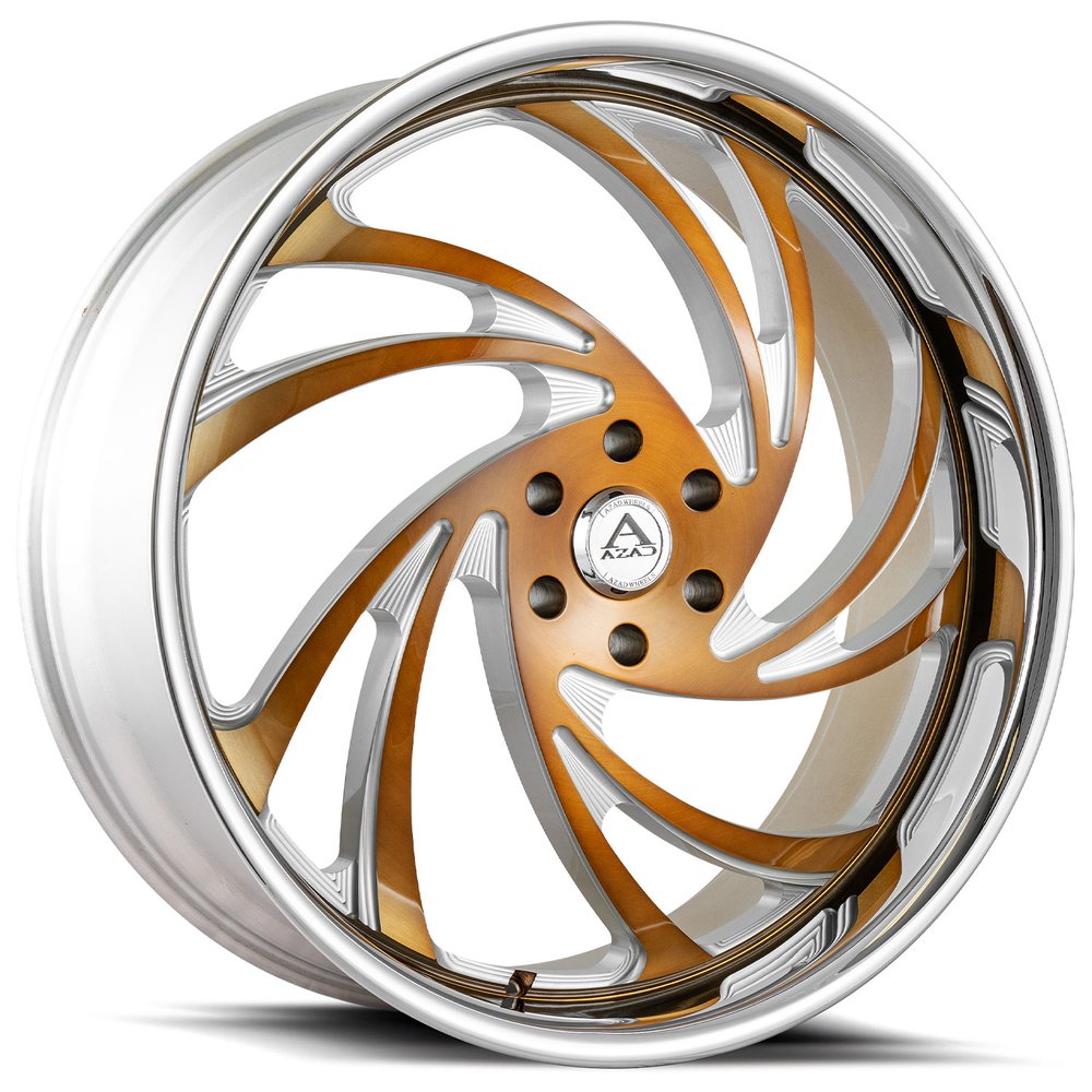 22" Azad AZ Drip Brushed gold 6x139.7 ( Square Setup ) ( Set of 4 )