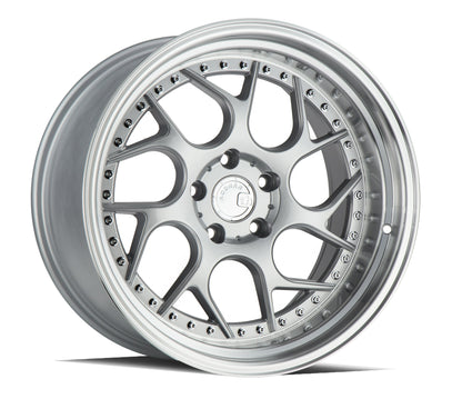 Aodhan DS01 Silver Machined Lip w/Chrome Rivets - 18x9.5 +30 5x114.3 (Square Set of 4)