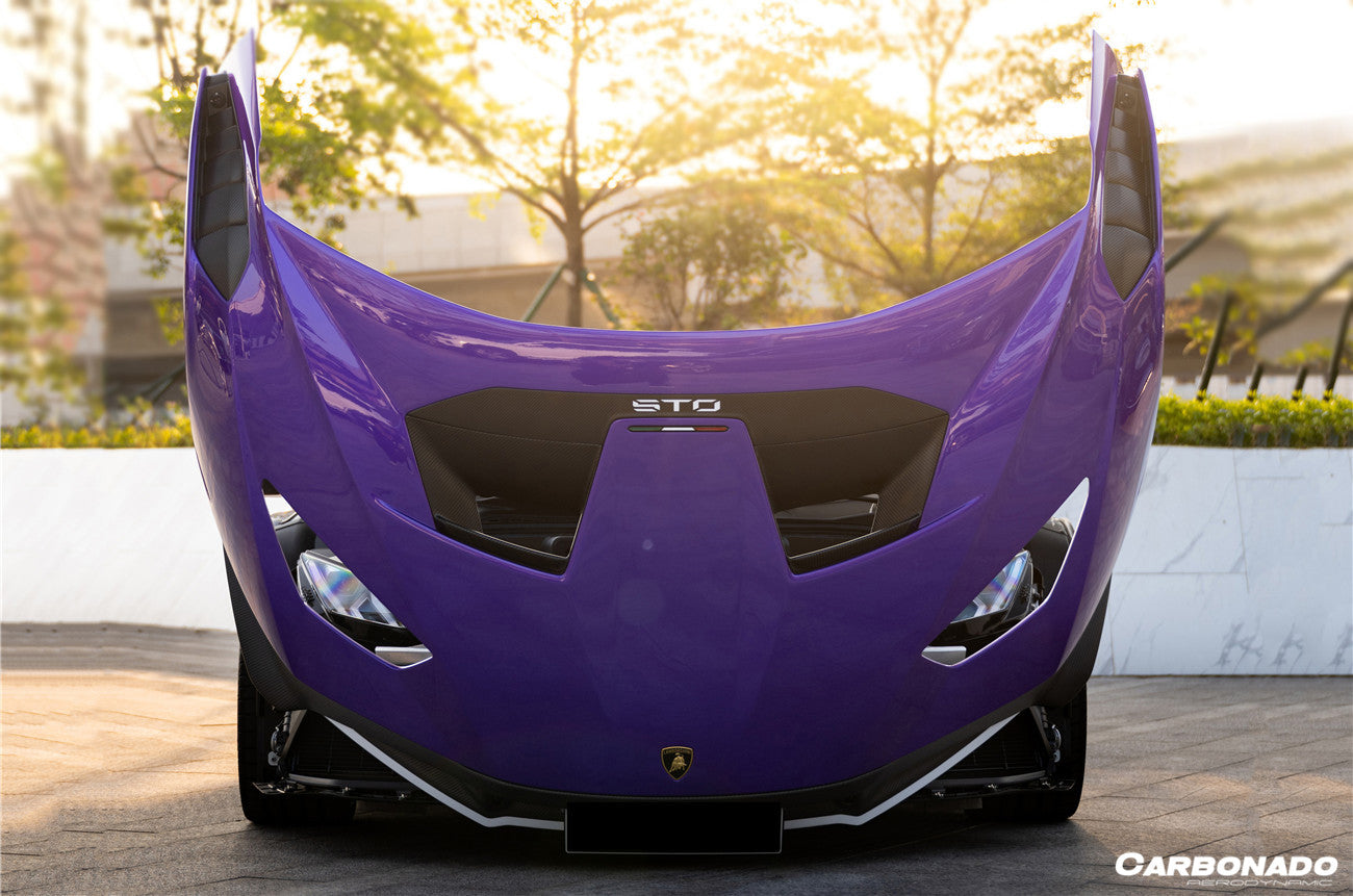 2021-UP Lamborghini Huracan STO Dry Carbon Fiber Hood Vents - Carbonado
