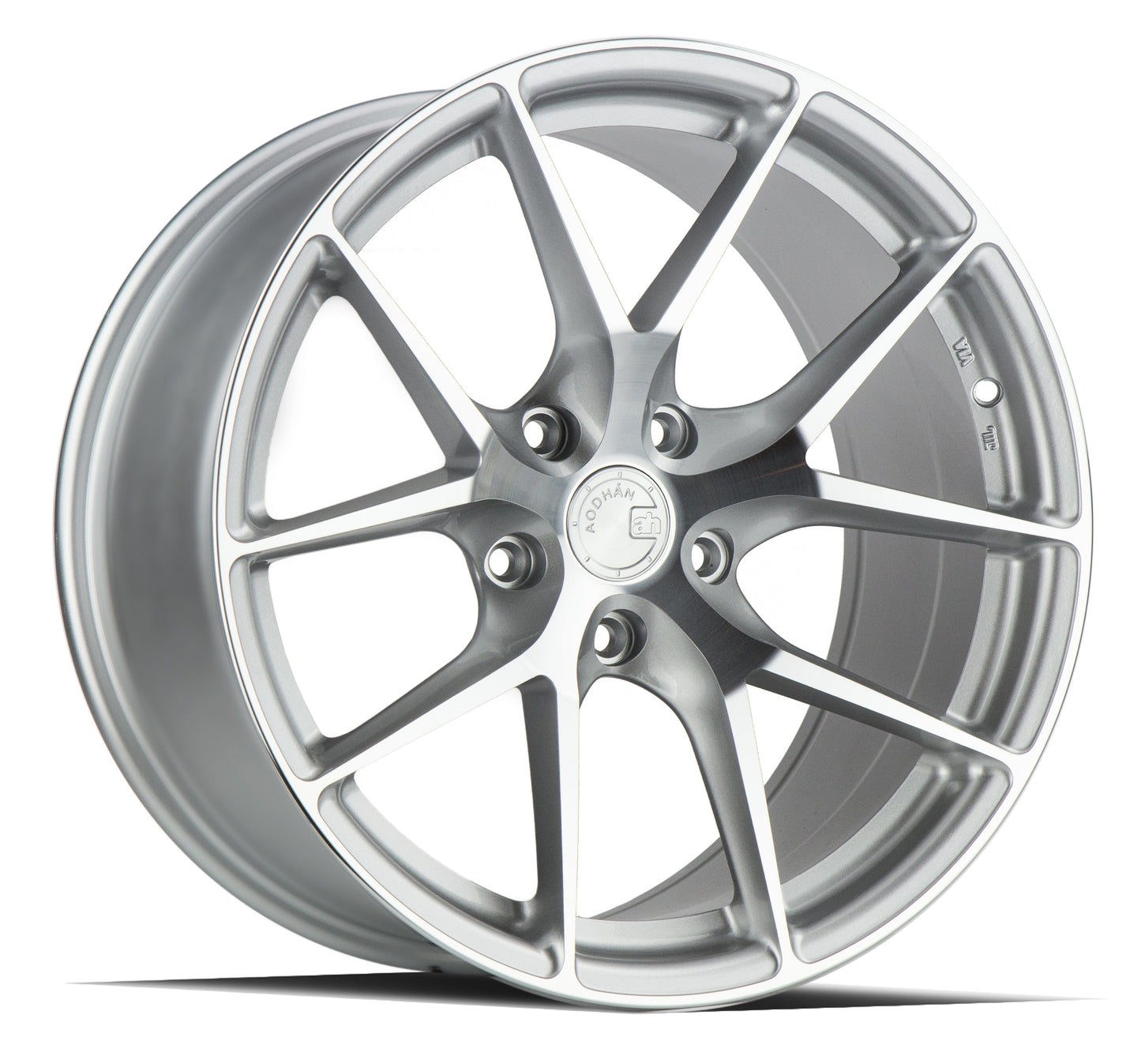 Aodhan AFF7 Gloss Silver Machined Face - 20x9 +30 / 20x10.5 +35 5x114.3 (Staggered Set of 4)