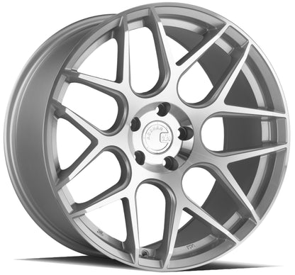 Aodhan AFF2 Gloss Silver Machined Face - 19x8.5 +35 / 19x9.5 +35 5x114.3 (Staggered Set of 4)