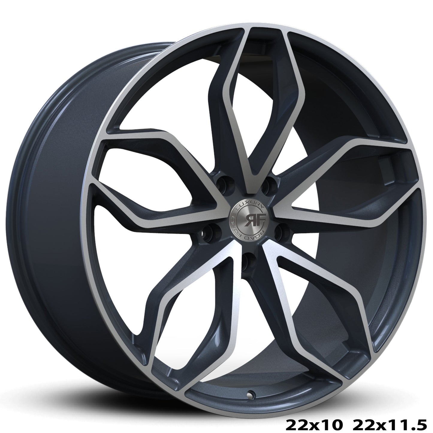 22" Road Force RF17 Satin Gunmetal Machine Face 5x120 (Set of 4)