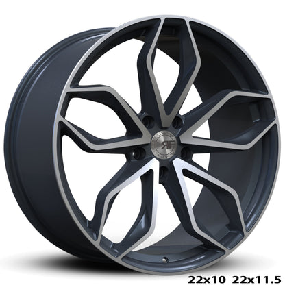 22" Road Force RF17 Satin Gunmetal Machine Face 5x120 (Set of 4)