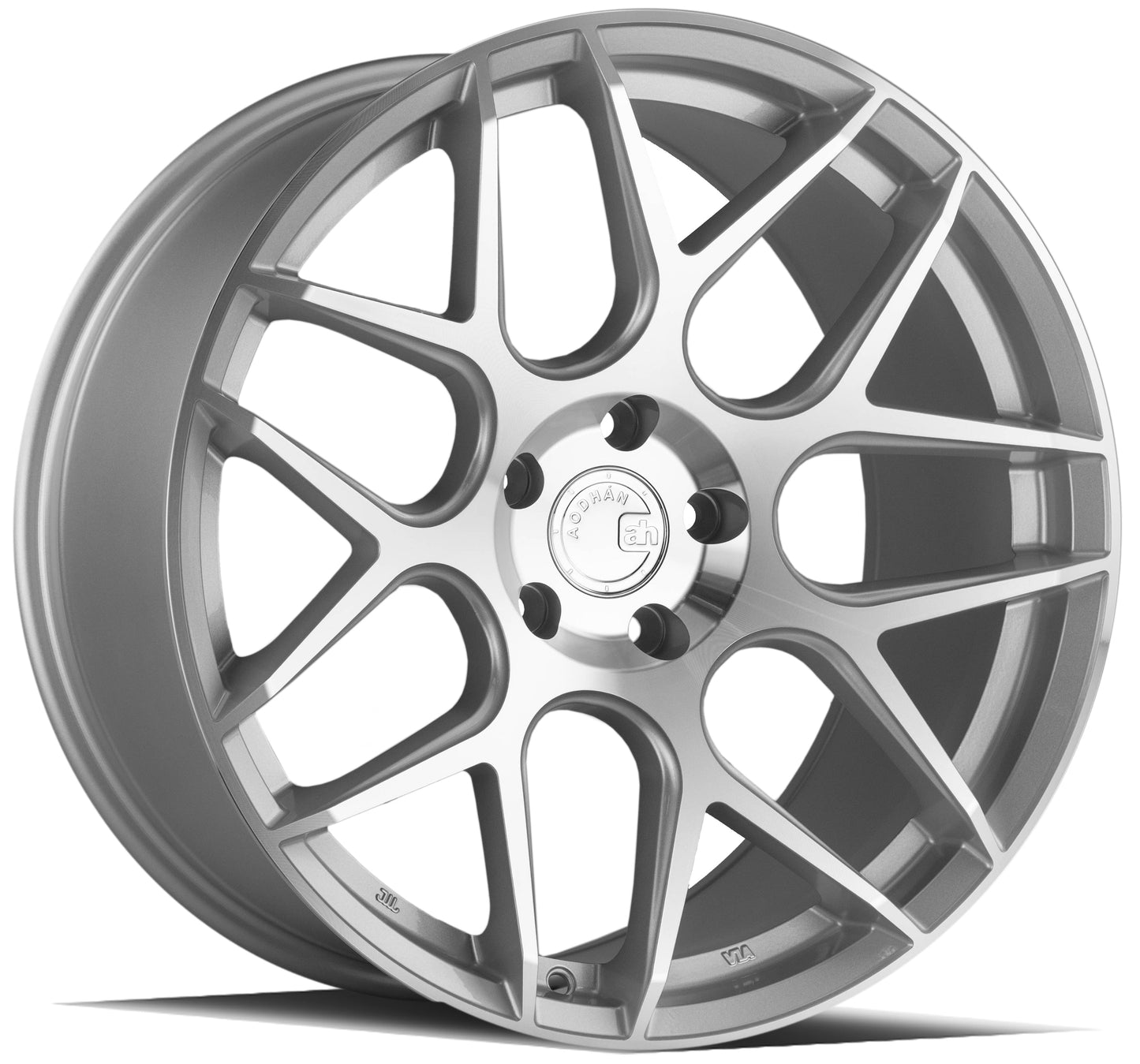 Aodhan AFF2 Gloss Silver Machined Face - 20x9 +30 5x112 (Square Set of 4)