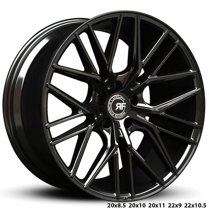 22" Road Force RF13 Gloss Black 5x112 ( Staggered Setup ) ( Set of 4 )