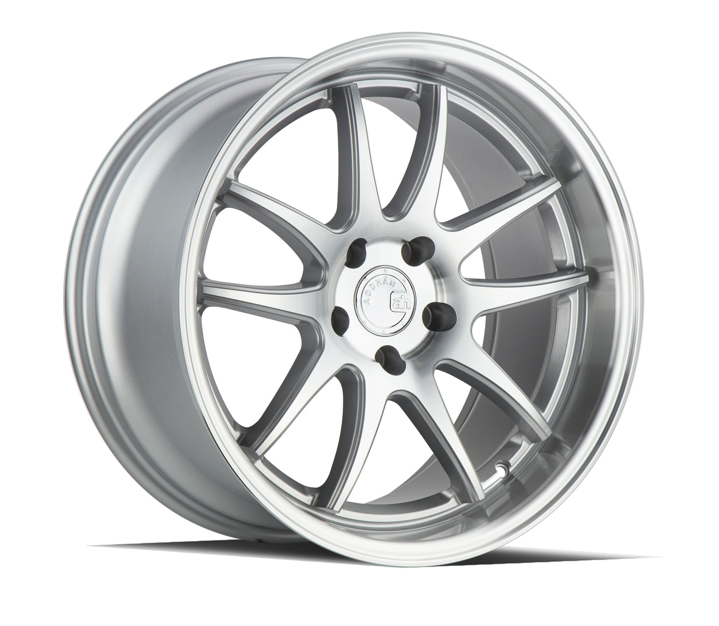 Aodhan DS02 Silver w/Machined Face - 18x9.5 +15 / 18x10.5 +22 5x114.3 (Staggered Set of 4)