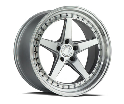 Aodhan DS05 Silver w/Machined Face - 18x8.5 +35 / 18x9.5 +30 5x114.3 (Staggered Set of 4)