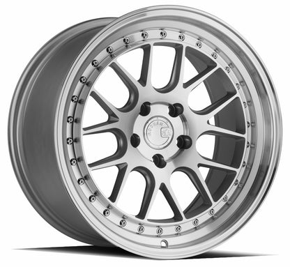 Aodhan DS06 Silver w/Machined Face - 18x9.5 +15 / 18x10.5 +22 5x114.3 (Staggered Set of 4)