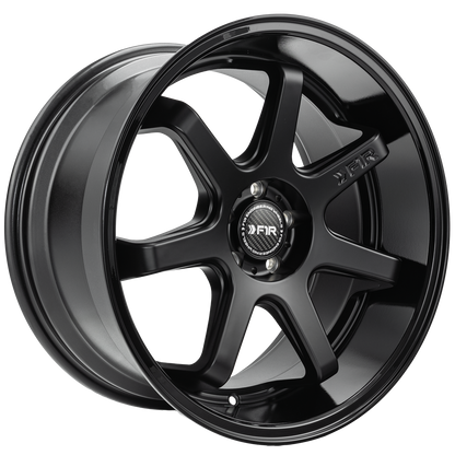 F1R FC7 18x8.5 ET42 Matte Black/Gloss Black Lip 5x112 – ( Square Set of 4 )