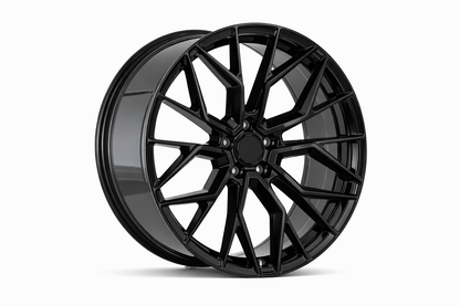 E061 Gloss Black 18x8.0 ET35 5.108 - Square Set (4 Wheels)